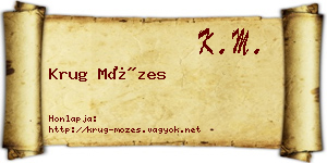 Krug Mózes névjegykártya